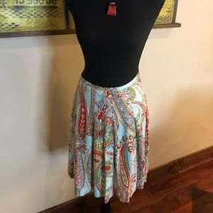 Tommy Bahama pleated tropical print skirt, size 2